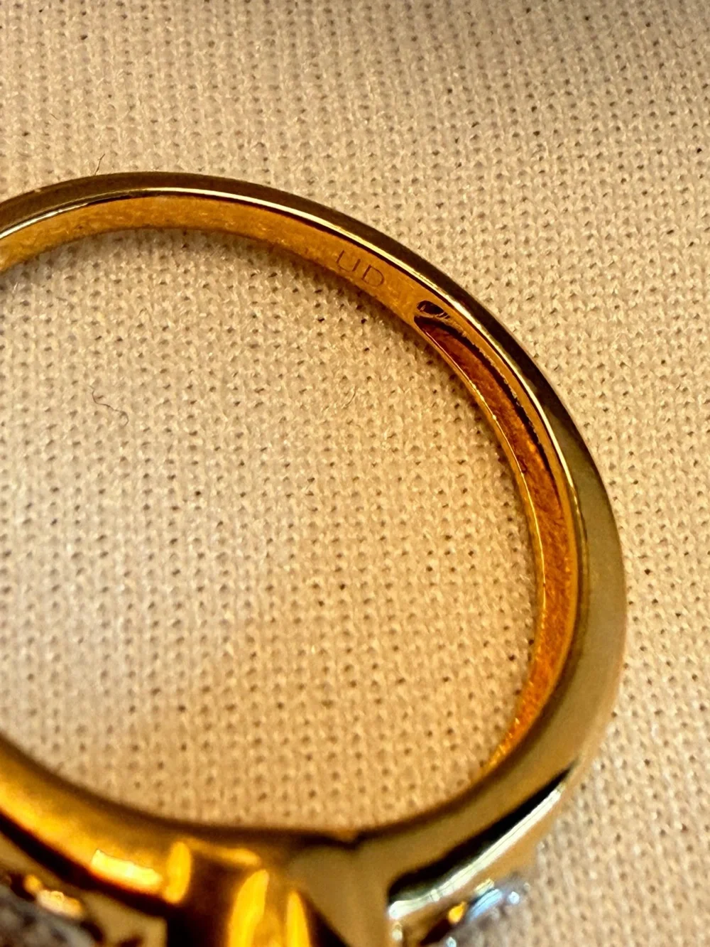 14K Gold Over Sterling Silver 0.070 CTW Diamond Cluster Ring Sz 7 Two-Tone
